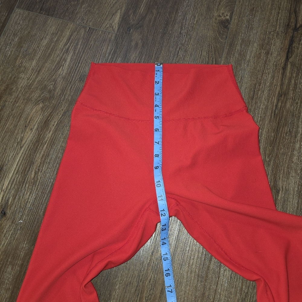 WILO The Label Red Ribbed High Rise Leggings Sz M - Picture 5 of 8